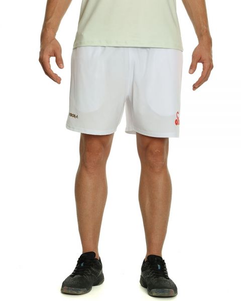 PANTALON CORTO VIBOR-A HYDRA PRO (BLANCO/ROJO, M)