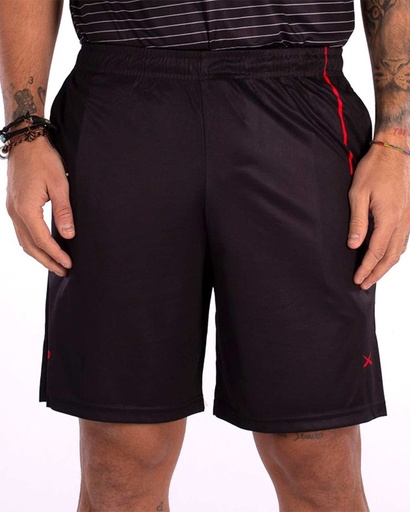 [VIBTEXSHO5910] PANTALON CORTO VIBOR-A KING COBRA X ANIVERSARIO  (NEGRO/ROJO, S)